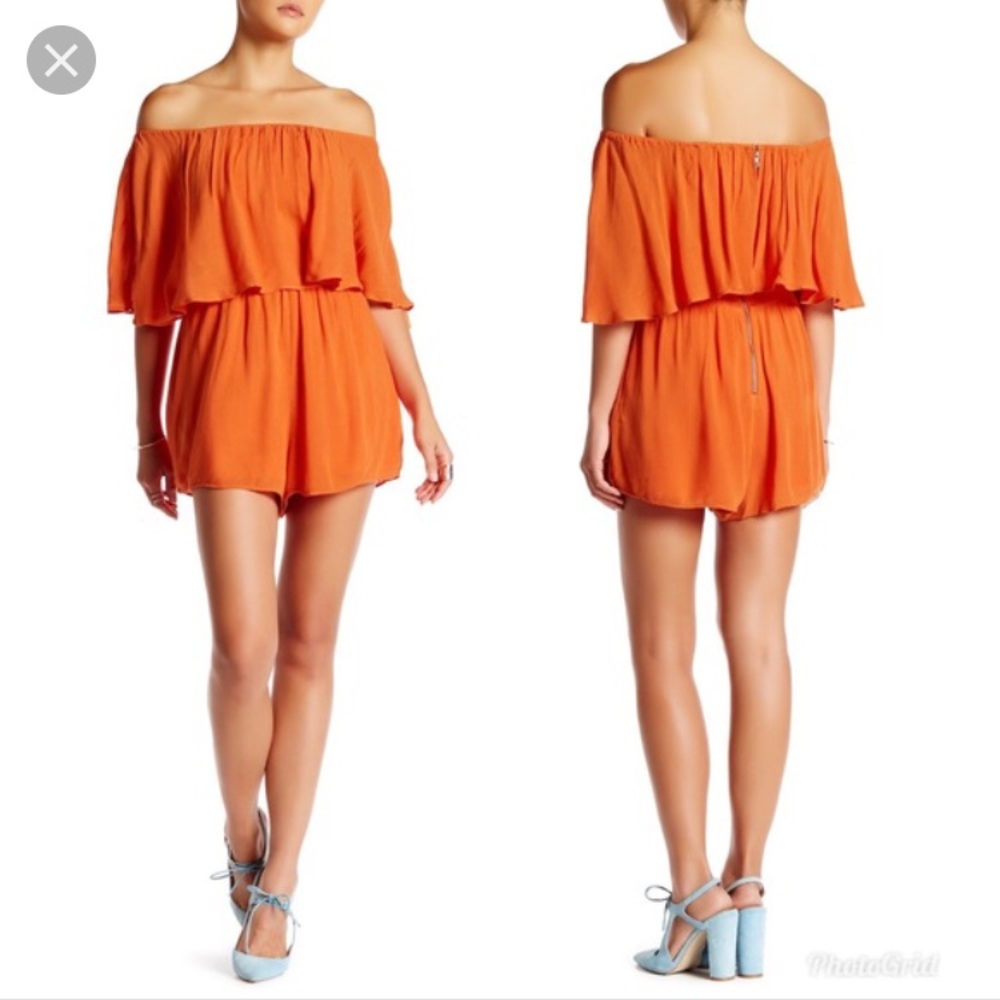 Alice + Olivia Alivia Tangerine romper